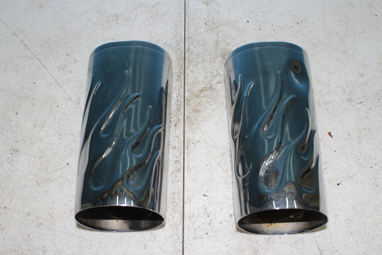 1997-2013 Harley Davidson StreetGlide Chrome Flame Fork Tube Covers