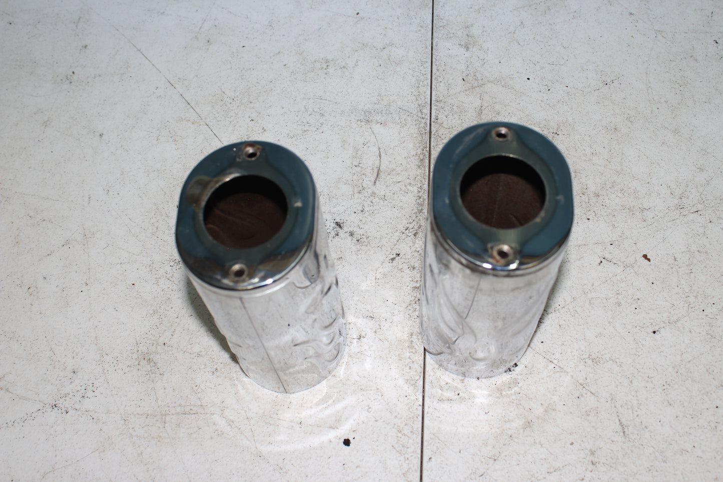 1997-2013 Harley Davidson StreetGlide Chrome Flame Fork Tube Covers