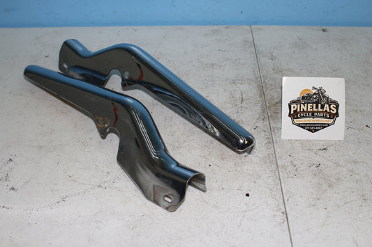 97-13 Harley Davidson StreetGlide OEM Rear Fender Strut Cover Brackets (Chrome)