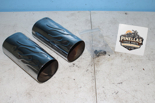 1997-2013 Harley Davidson StreetGlide Chrome Flame Fork Tube Covers
