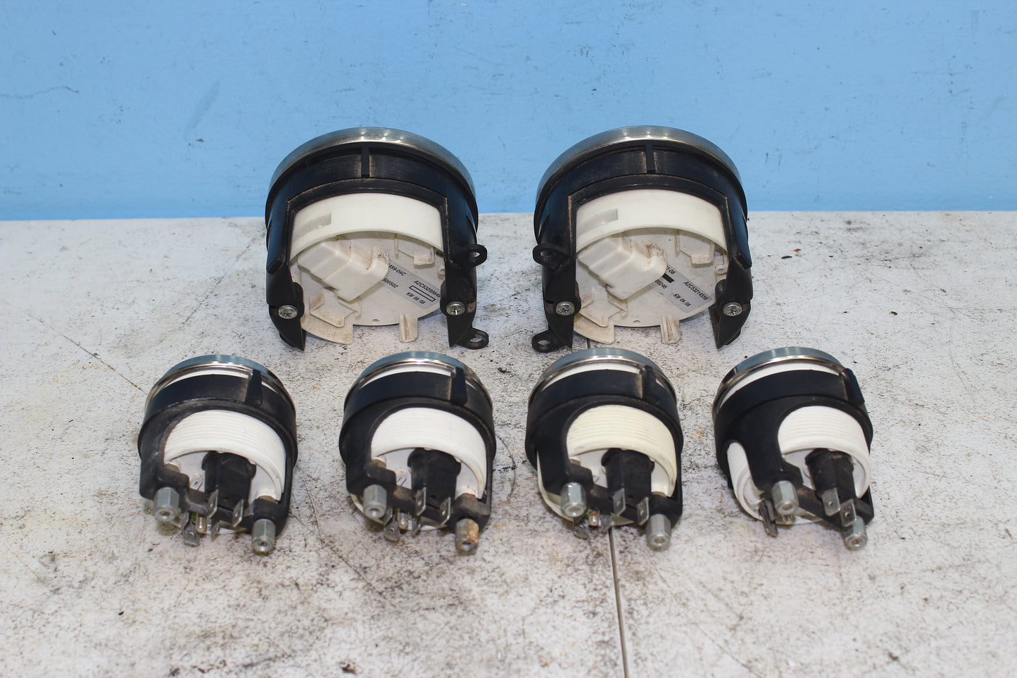 97-13 HD StreetGlide OEM 6pc Gauge Set Speedo / RPM / Volt / Air / Fuel / Oil