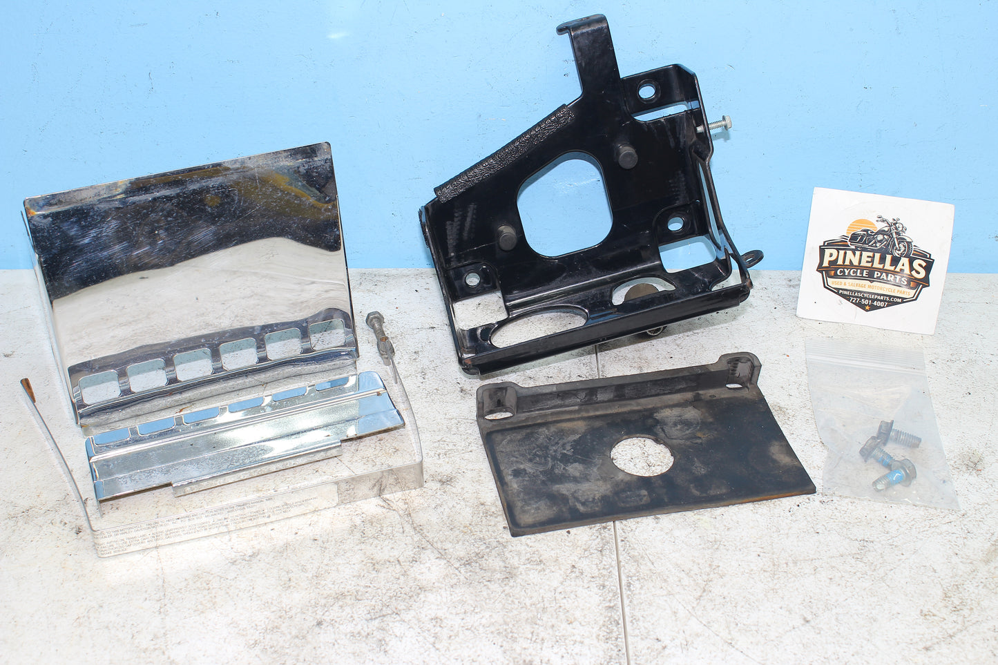 96-03 Harley Davidson Sportster Chrome Battery Box Complete
