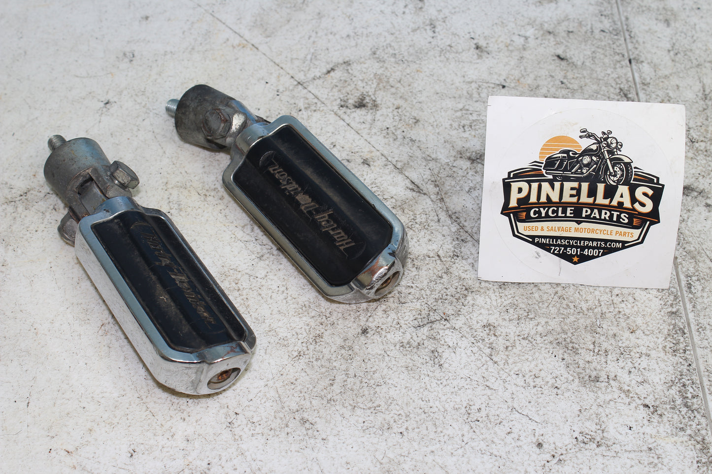 96-03 Harley Davidson Sportster Rider Foot Pegs Flames