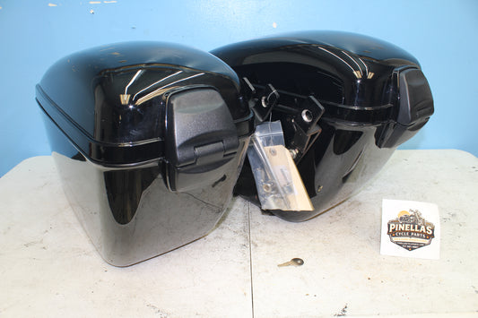 96-03 Harley Davidson Sportster Aftermarket Saddlebags w/ Key (PAIR)