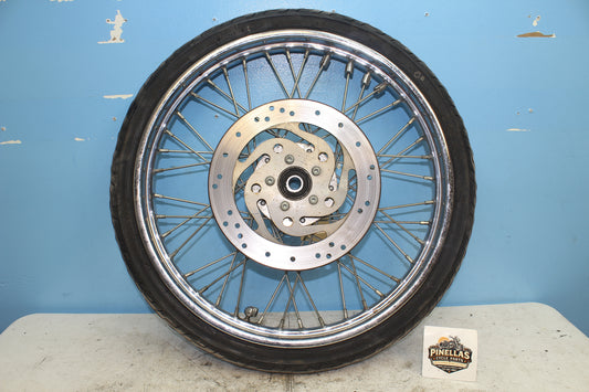 96-03 Harley Davidson Sportster Front Wheel 21x2.15 *Slight Bend / Dry Rot Tire*