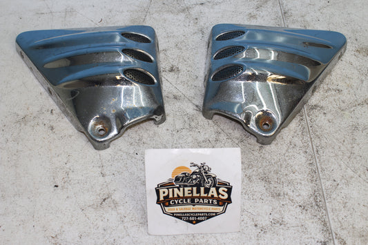 02-06 Harley Davidson VRod 100th Anniv. Frame Neck Cover Trim Bezels (PAIR)