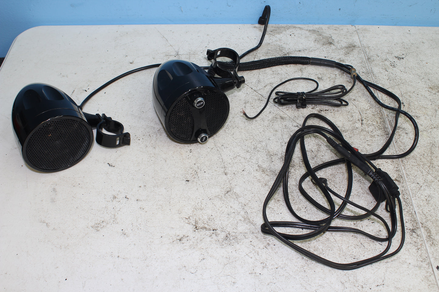 99-03 Yamaha Road Star KSPEAKERS 1" Handlebar Bluetooth Speakers *ANTENNA DMG*
