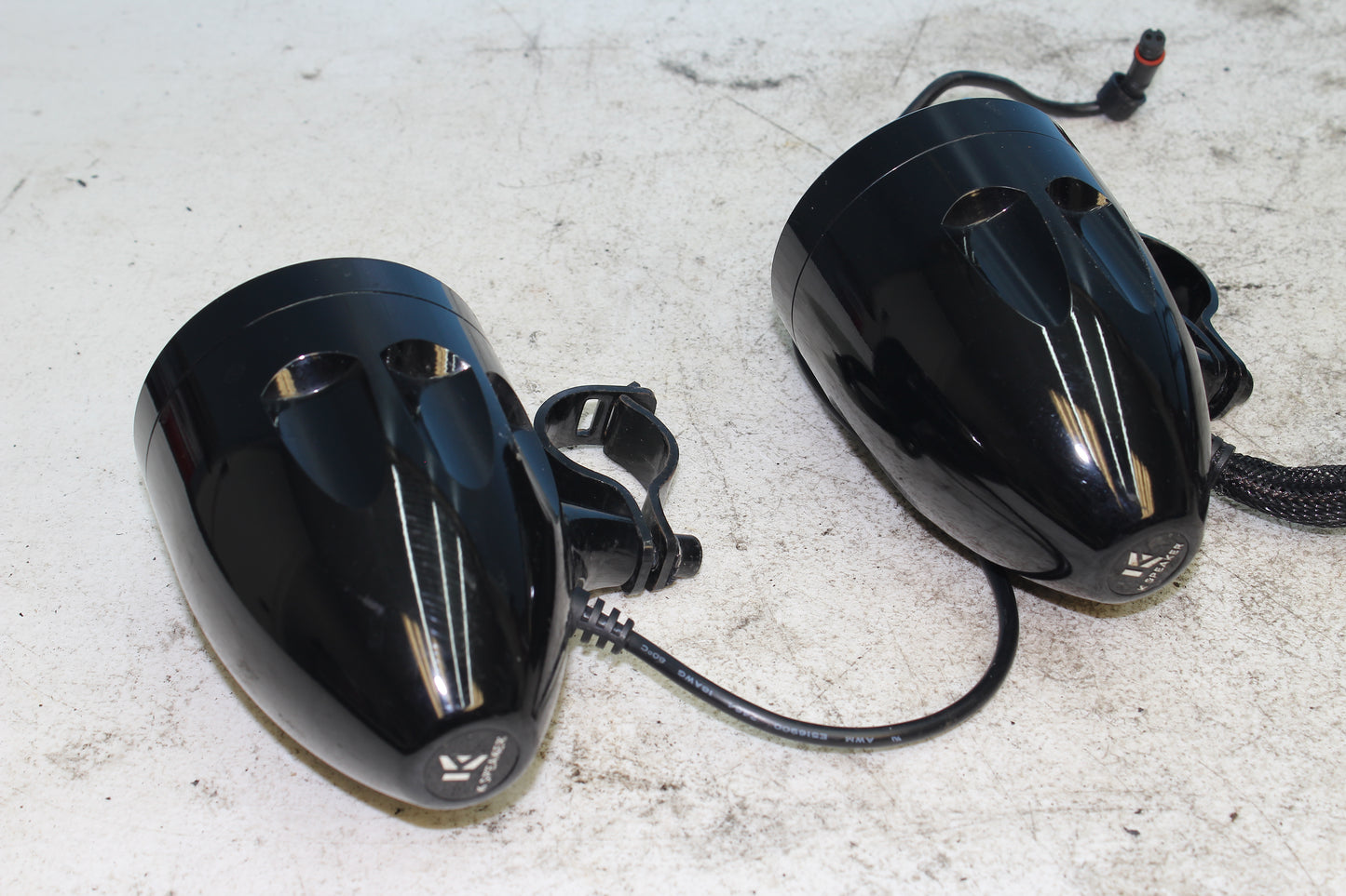 99-03 Yamaha Road Star KSPEAKERS 1" Handlebar Bluetooth Speakers *ANTENNA DMG*