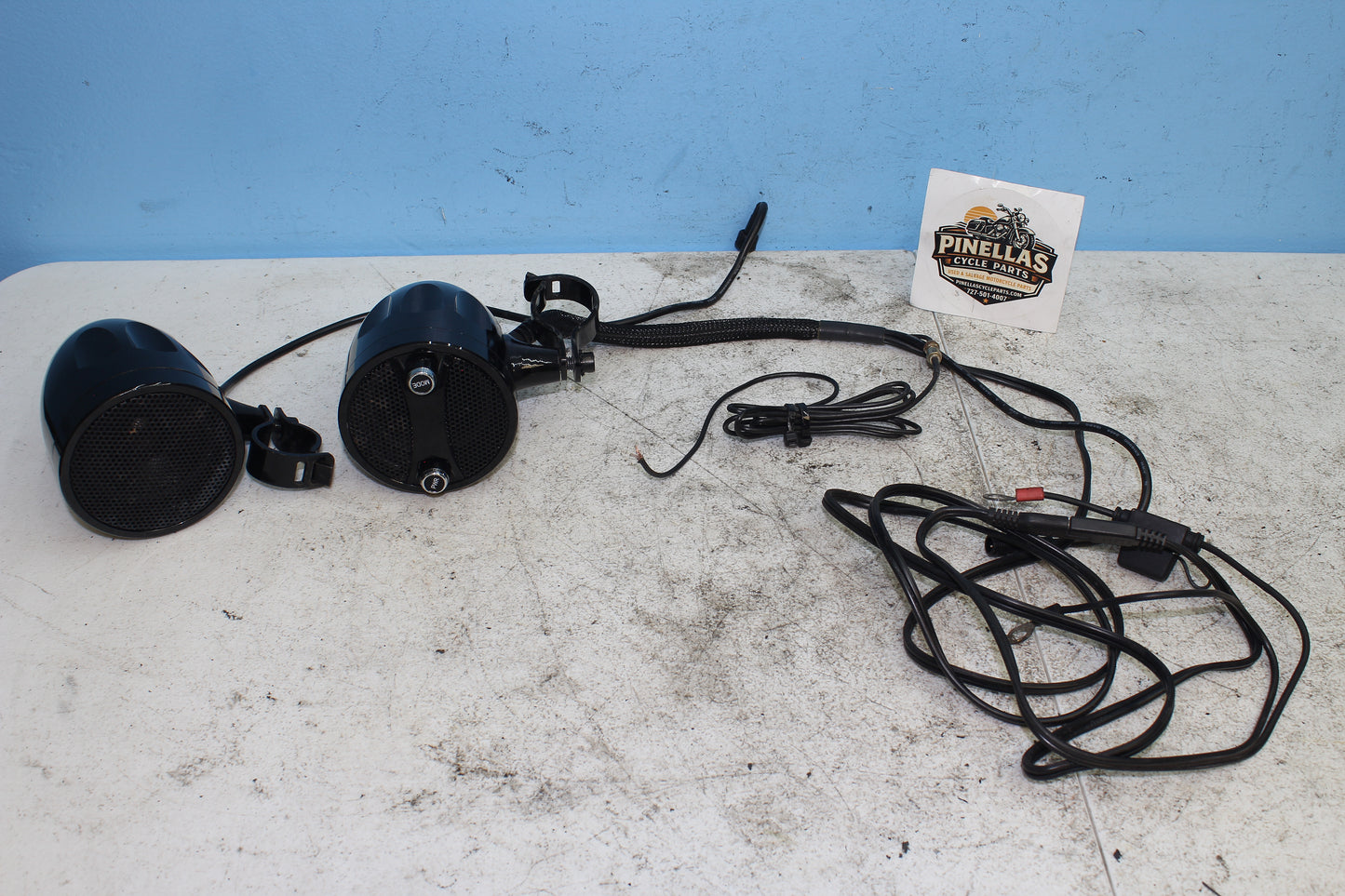 99-03 Yamaha Road Star KSPEAKERS 1" Handlebar Bluetooth Speakers *ANTENNA DMG*