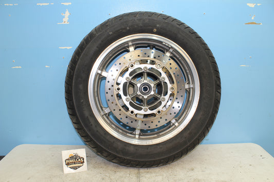 1999-2009 Yamaha XVS11AWV V Star Classic OEM Front Wheel w/ Rotor *Straight*