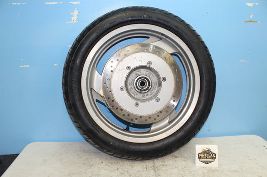 00-07 Honda Shadow VT1100 C2 Sabre OEM Front Wheel Assembly w/ Rotor *STRAIGHT*