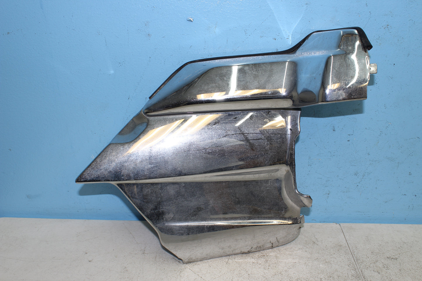 88-00 Honda Goldwing GL1500 OEM Right Upper & Lower Engine Cover Assembly Chrome