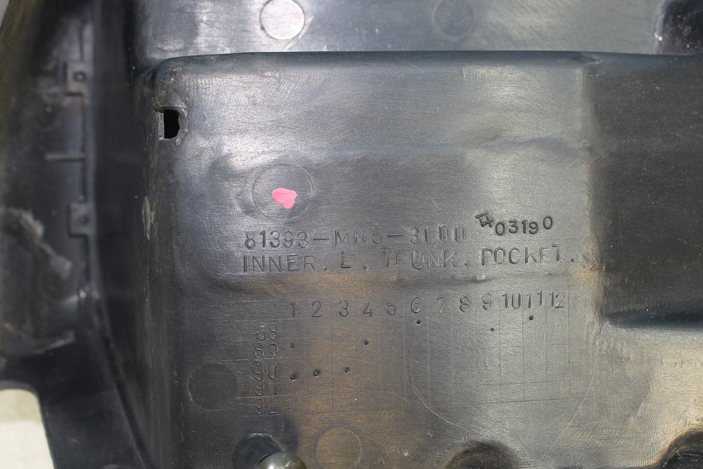 88-00 Honda Goldwing GL1500 OEM Rear Left Truck Storage Pocket 81393-MN5-3000