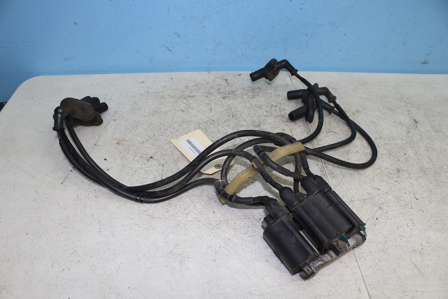 88-00 Honda Goldwing GL1500 OEM Ignition Coil Packs w/ Plug Wires Bracket