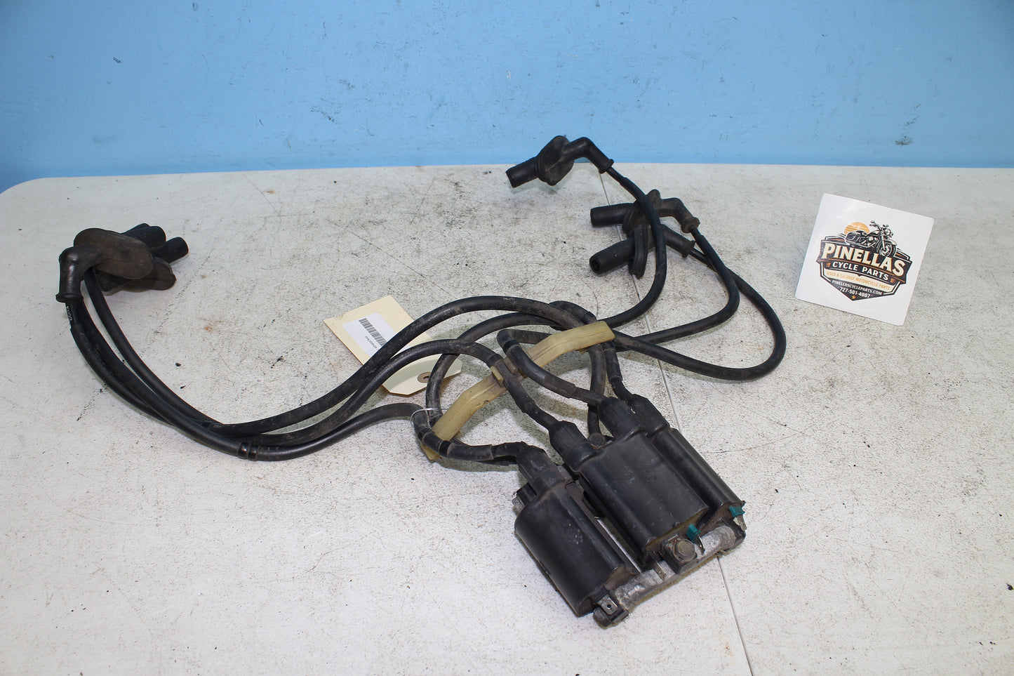 88-00 Honda Goldwing GL1500 OEM Ignition Coil Packs w/ Plug Wires Bracket