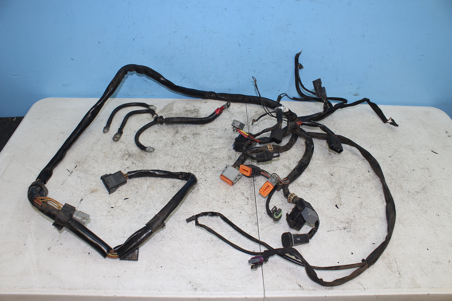 00-03 Harley Davidson Dyna Low Rider Main Wire Harness NON EFI w/ Battery Cables