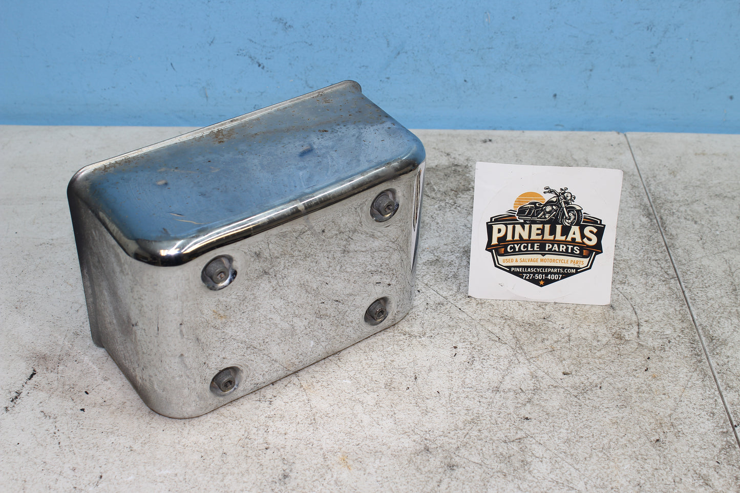 00-03 Harley Davidson Dyna Low Rider Ignition Module Fuse Panel Cover Chrome