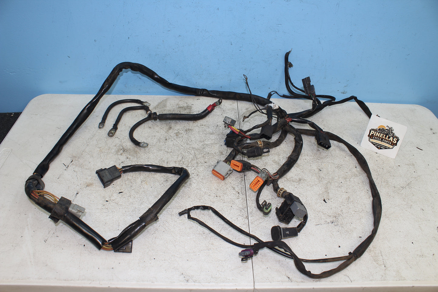 00-03 Harley Davidson Dyna Low Rider Main Wire Harness NON EFI w/ Battery Cables