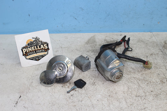 01-07 Honda Shadow Spirit VT750DC Lockset Ignition Gas Cap Fork Lock *DMG WIRE*