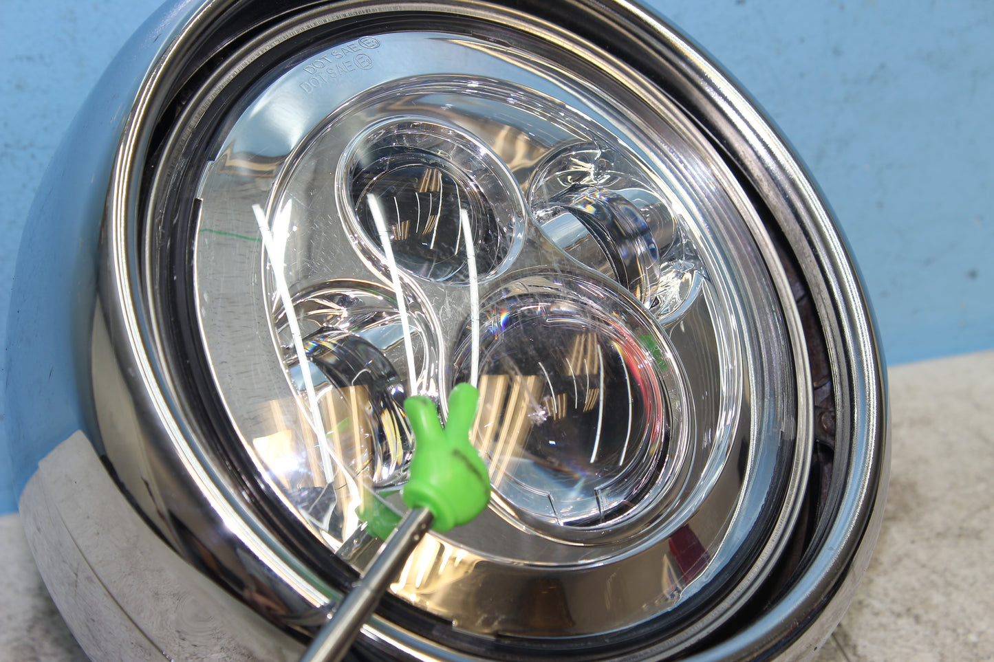 1999-2003 Yamaha Road Star Silverado XV1600 Aftermarket LED Headlight w/ Bucket