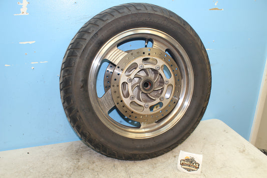 99-04 Kawasaki Vulcan Nomad VN1500 OEM Front Wheel Rim STRAIGHT *DRY ROT*