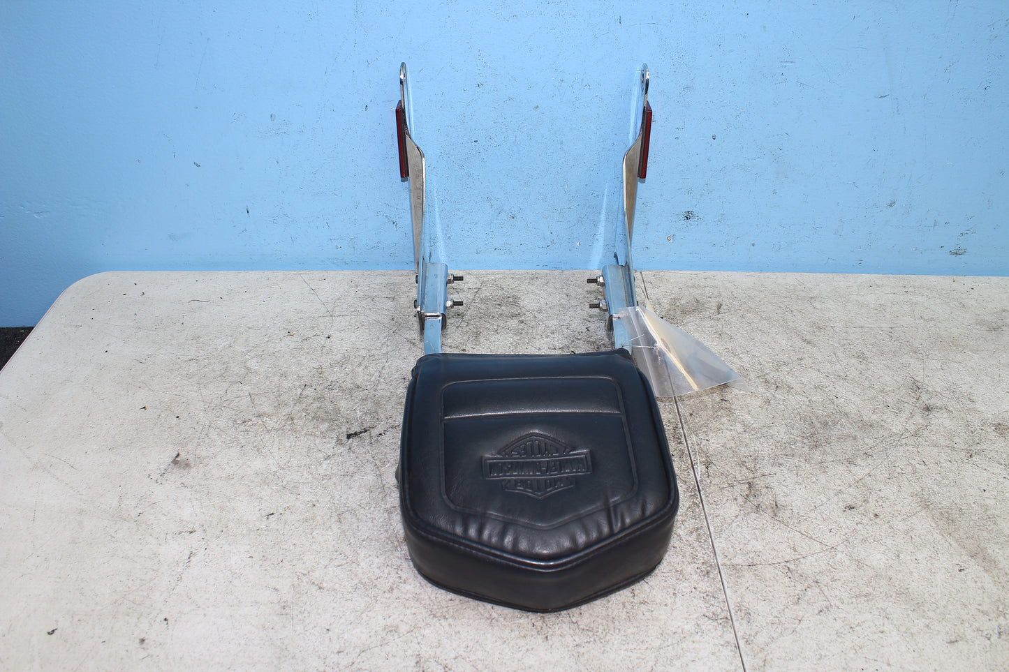 98-03 Harley Sportster Hugger 883 OEM Sissy Bar Passenger Back Rest *SMALL PEEL*