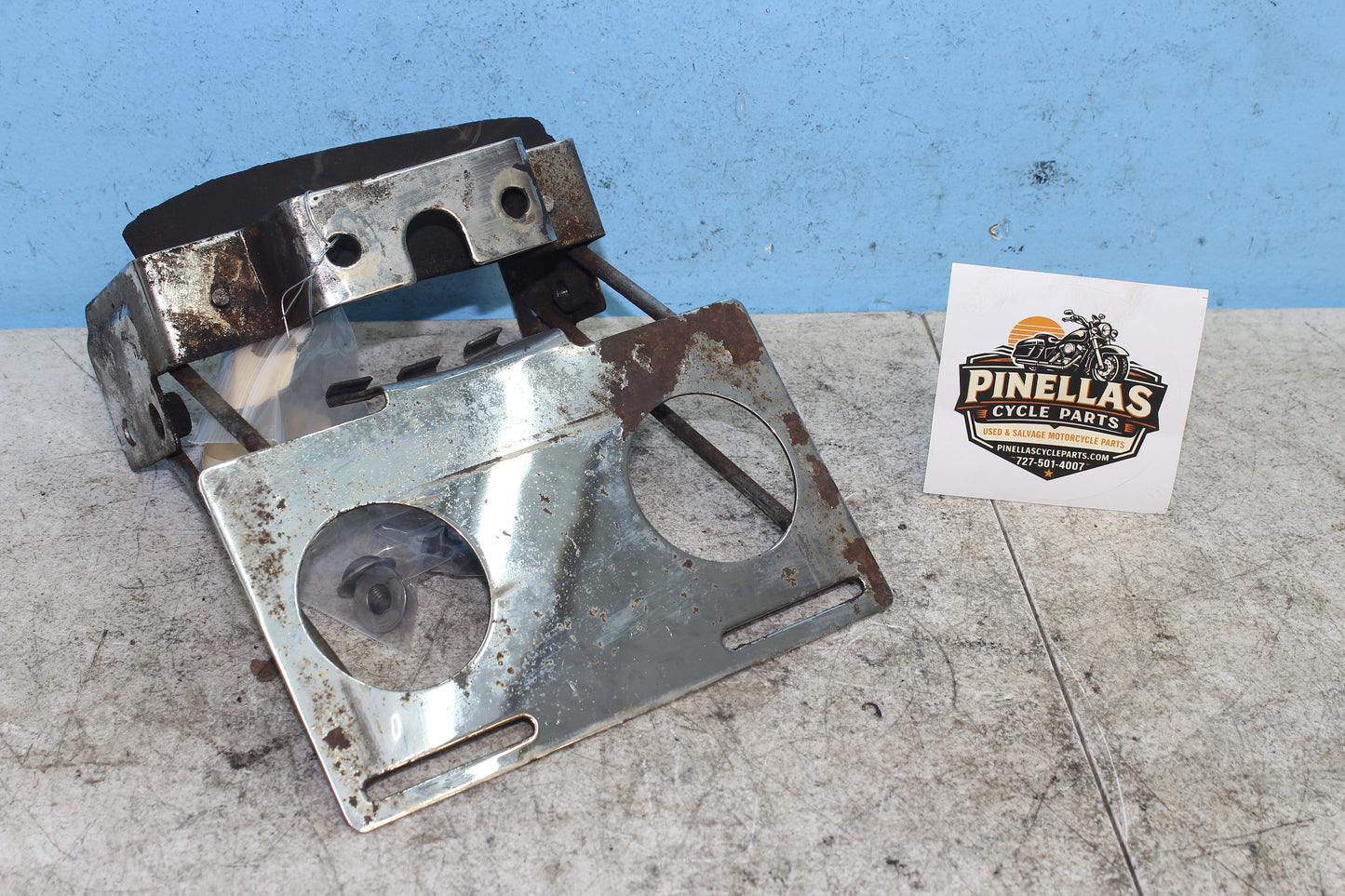 82-85 Harley Sportster XLX1000 Ironhead Rear License Plate Mount Bracket