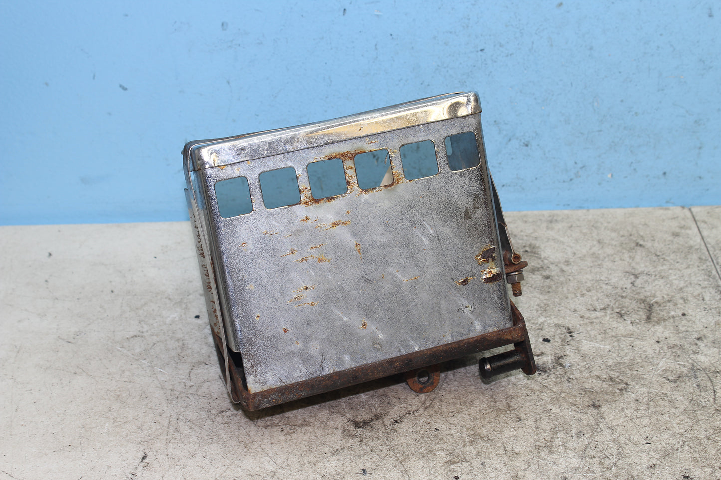 82-85 Harley Sportster XLX1000 Ironhead Battery Box Tray Mount