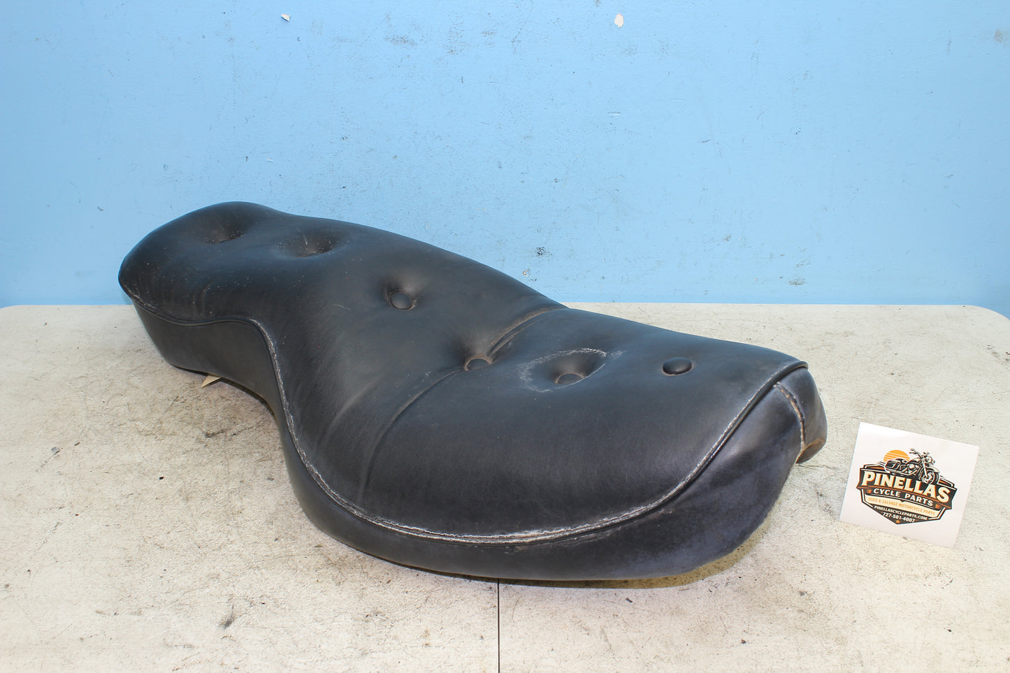 82-85 Harley Sportster XLX1000 Ironhead 2-Up Seat Driver Passenger Pillow Style