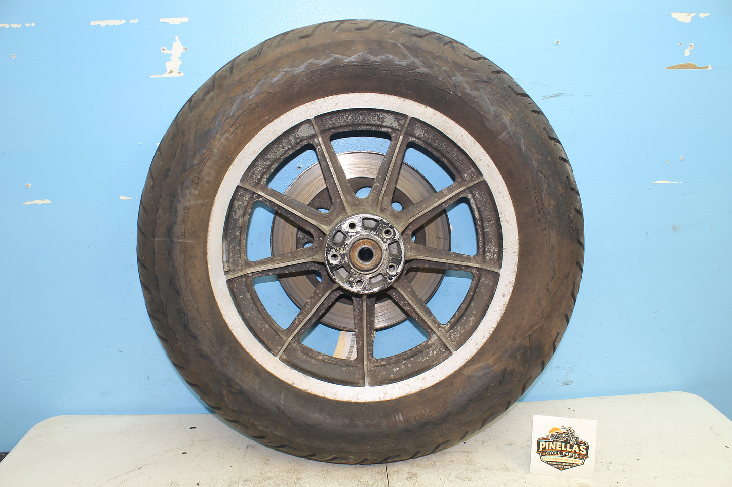 82-85 Harley Sportster XLX1000 Ironhead Rear Wheel Rim STRAIGHT *DRY ROT*