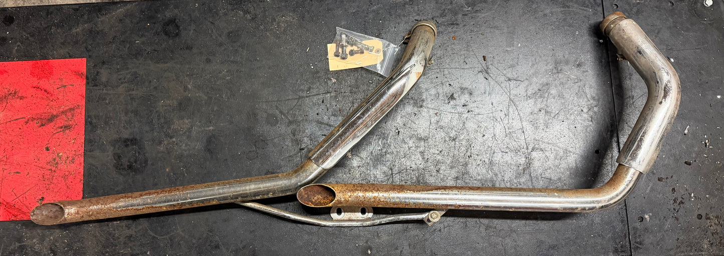 82-85 Harley Sportster XLX1000 Ironhead Dual Exhuast