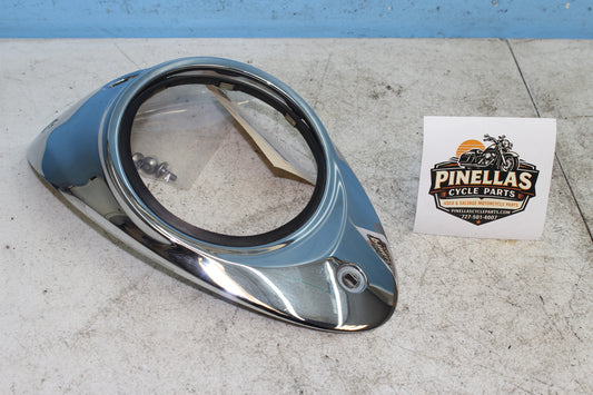02-09 Yamaha V Star 1100 Silverado Cluster Bezel Speedo Gauage Tank Chrome Cover