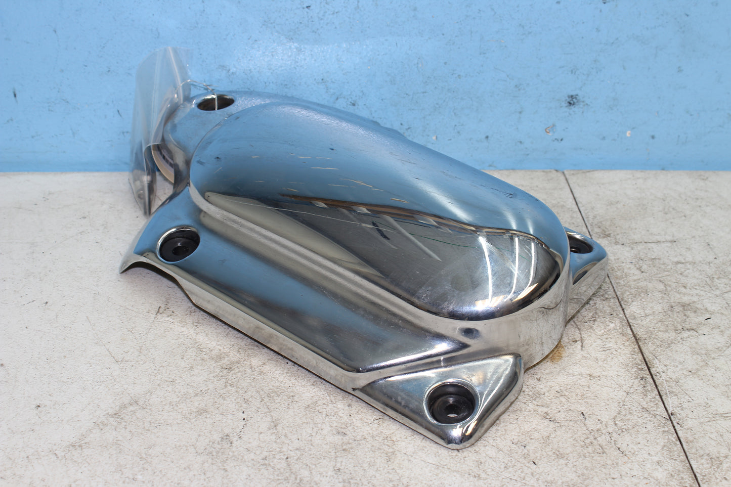 02-09 Yamaha V Star 1100 Silverado OEM Engine Cover Left Motor Trim Panel