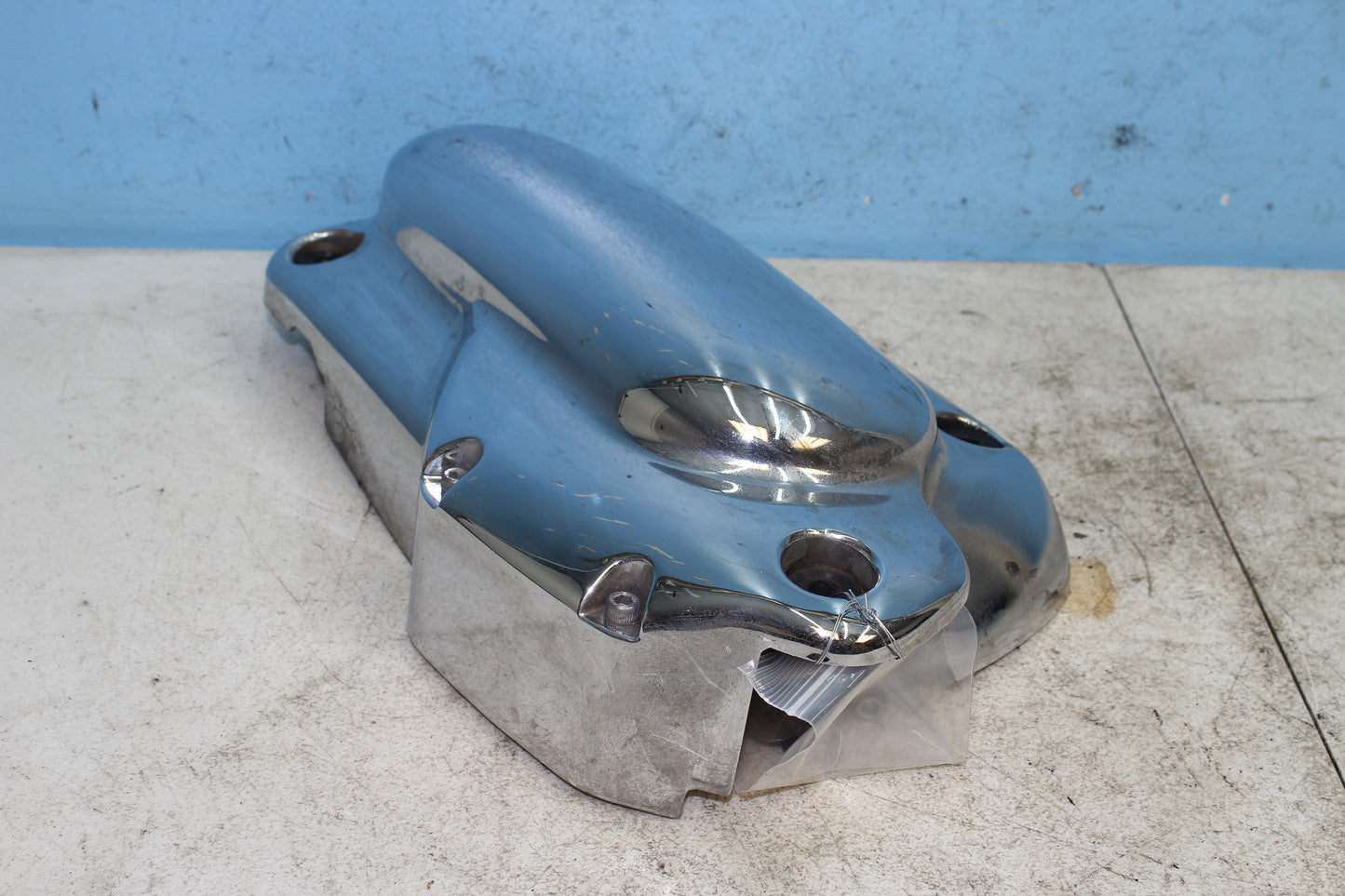 02-09 Yamaha V Star 1100 Silverado OEM Engine Cover Left Motor Trim Panel