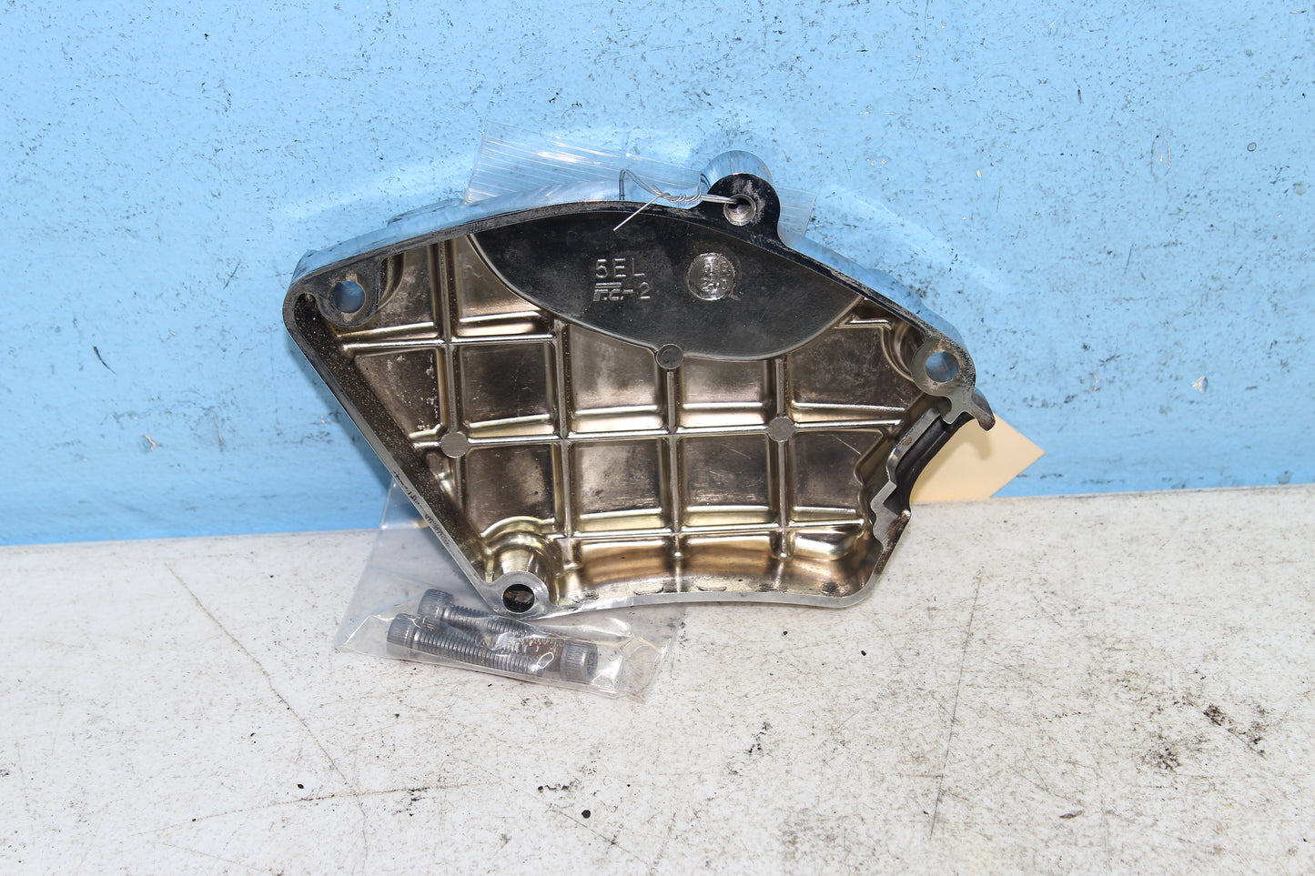 02-09 Yamaha V Star 1100 Silverado OEM Clutch Line Cover Cable Trim Left Engine