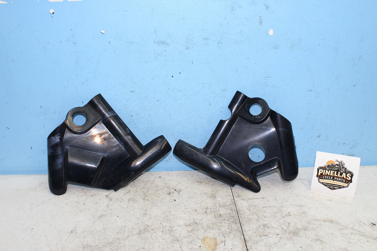 02-09 Yamaha V Star 1100 Silverado OEM Frame Neck Covers Bezel