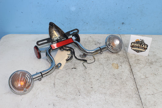 02-09 Yamaha V Star 1100 Silverado OEM Rear Turn Signals Lincense Plate Mount