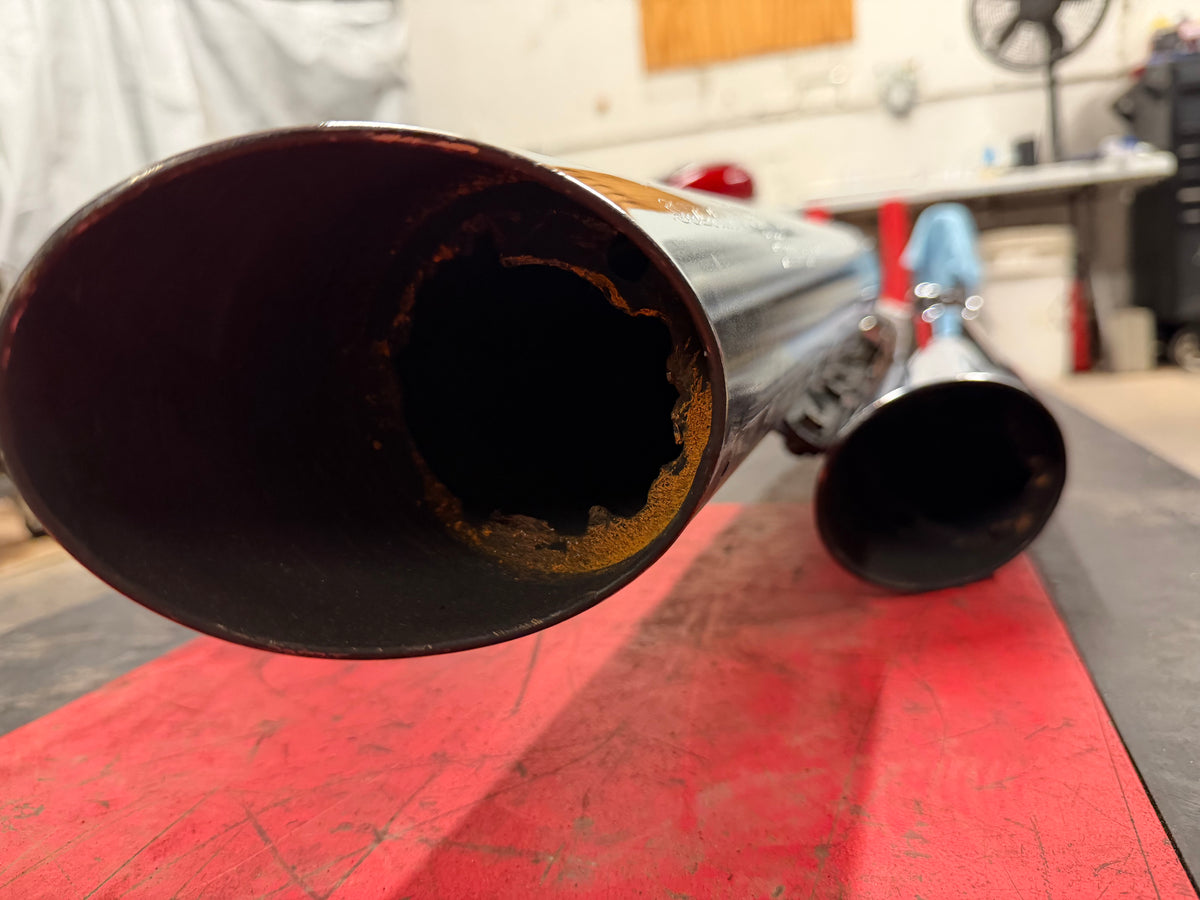 01-04 Suzuki Intruder Volusia VL800 OEM Exhaust NO BAFFLES *DMG*
