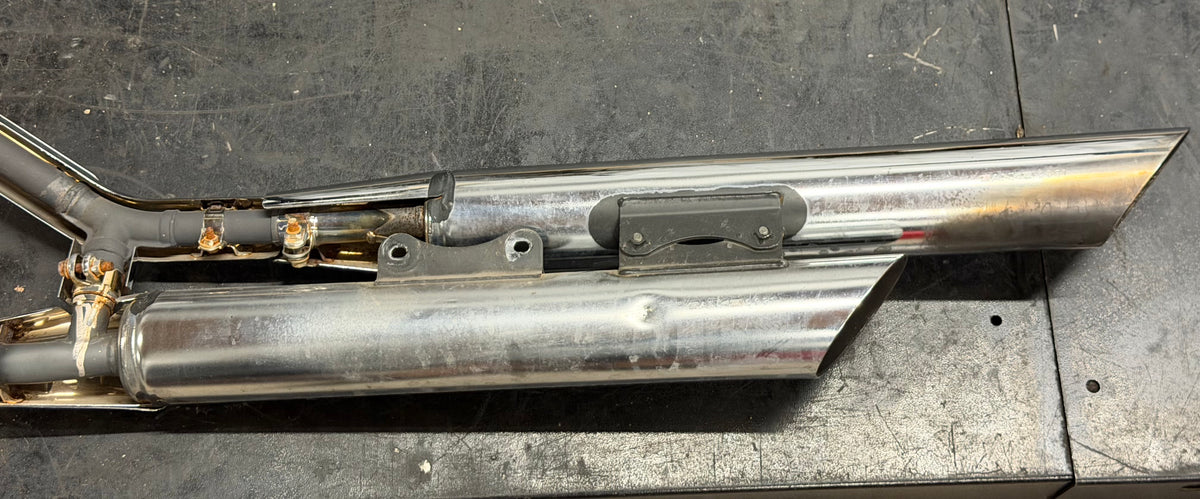 01-04 Suzuki Intruder Volusia VL800 OEM Exhaust NO BAFFLES *DMG*