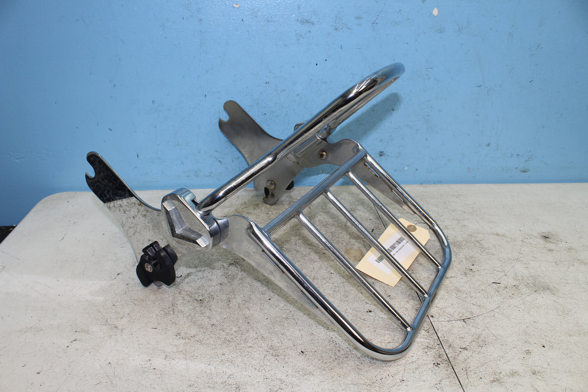 99-06 Harley Road King Custom FLHRSI Sissy Bar Frame Luggage Rack Quick Release