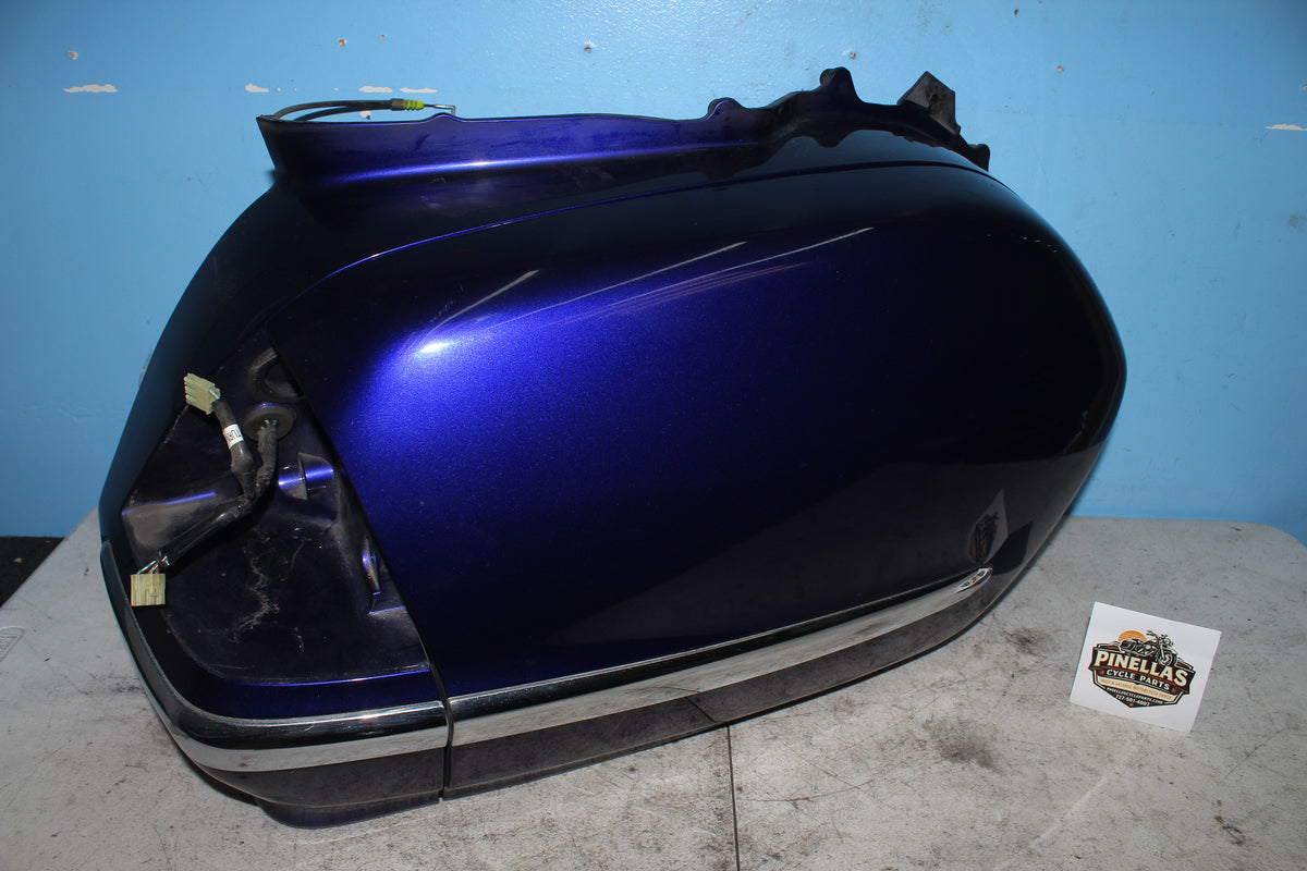 01-10 Honda Goldwing GL1800 Right Saddlebag Storage Box Luggage Bag Blue