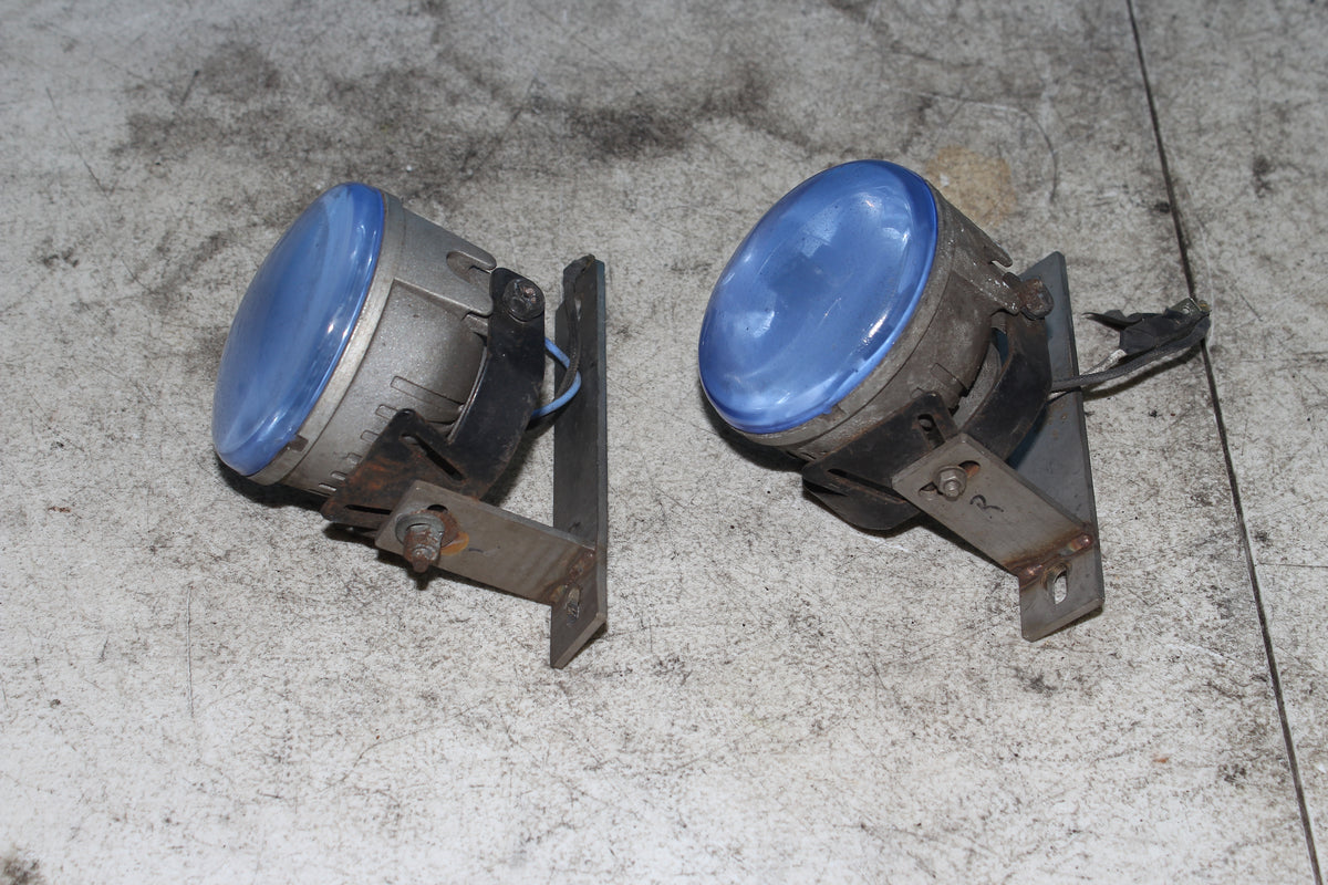 01-05 Honda Goldwing GL1800 Fog Light Lamp Blue Lens Left Right Mount Bracket
