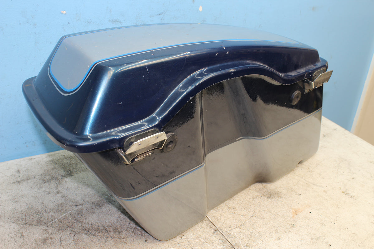 97-06 Harley FLHTCUI Electra Glide Right Saddlebag Luggage Storage Blue Silver