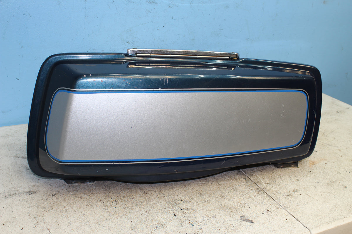 97-06 Harley FLHTCUI Electra Glide Right Saddlebag Luggage Storage Blue Silver