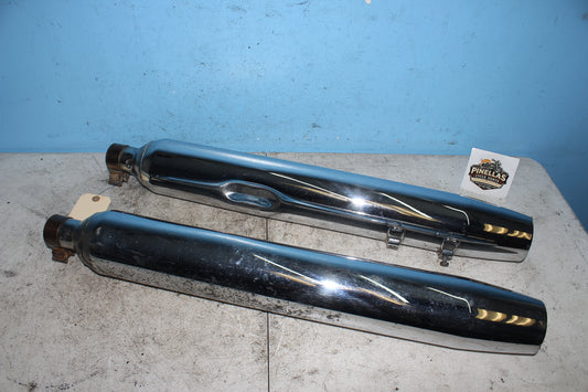 98-06 Harley Electra Glide Exhaust Muffler Chrome Slip On 65538-09 65846-10