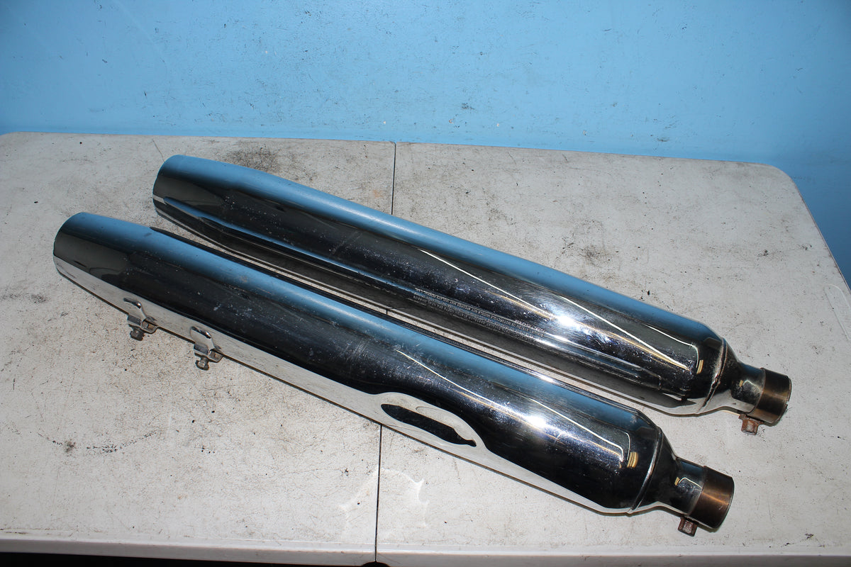 98-06 Harley Electra Glide Exhaust Muffler Chrome Slip On 65538-09 65846-10
