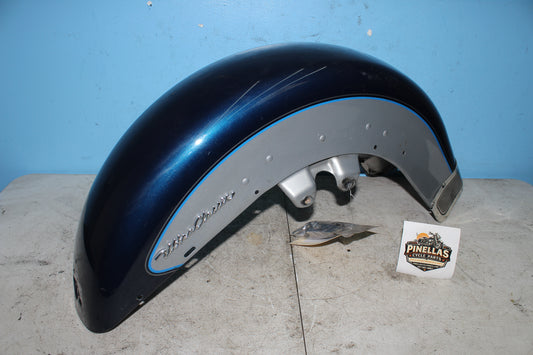 97-06 Harley FLHTCUI Electra Glide Front Fender Wheel Cover Guard Blue Silver