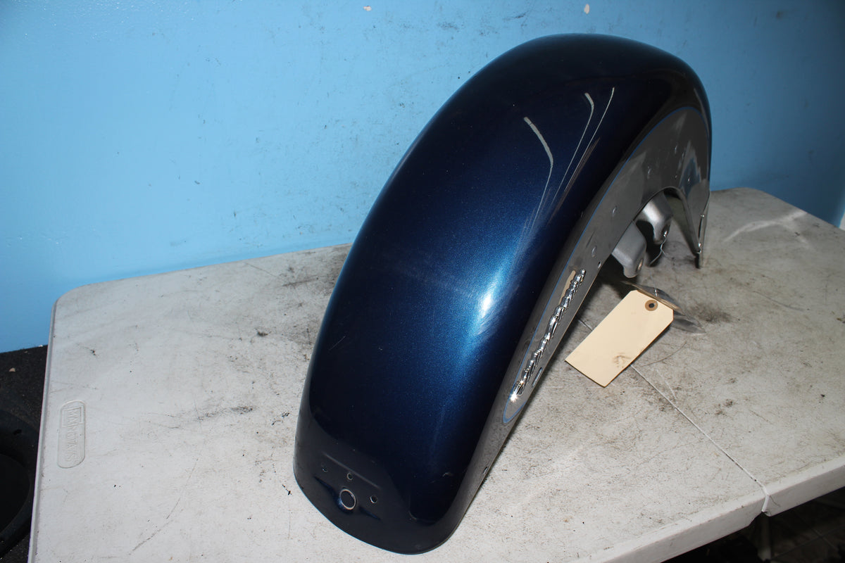 97-06 Harley FLHTCUI Electra Glide Front Fender Wheel Cover Guard Blue Silver