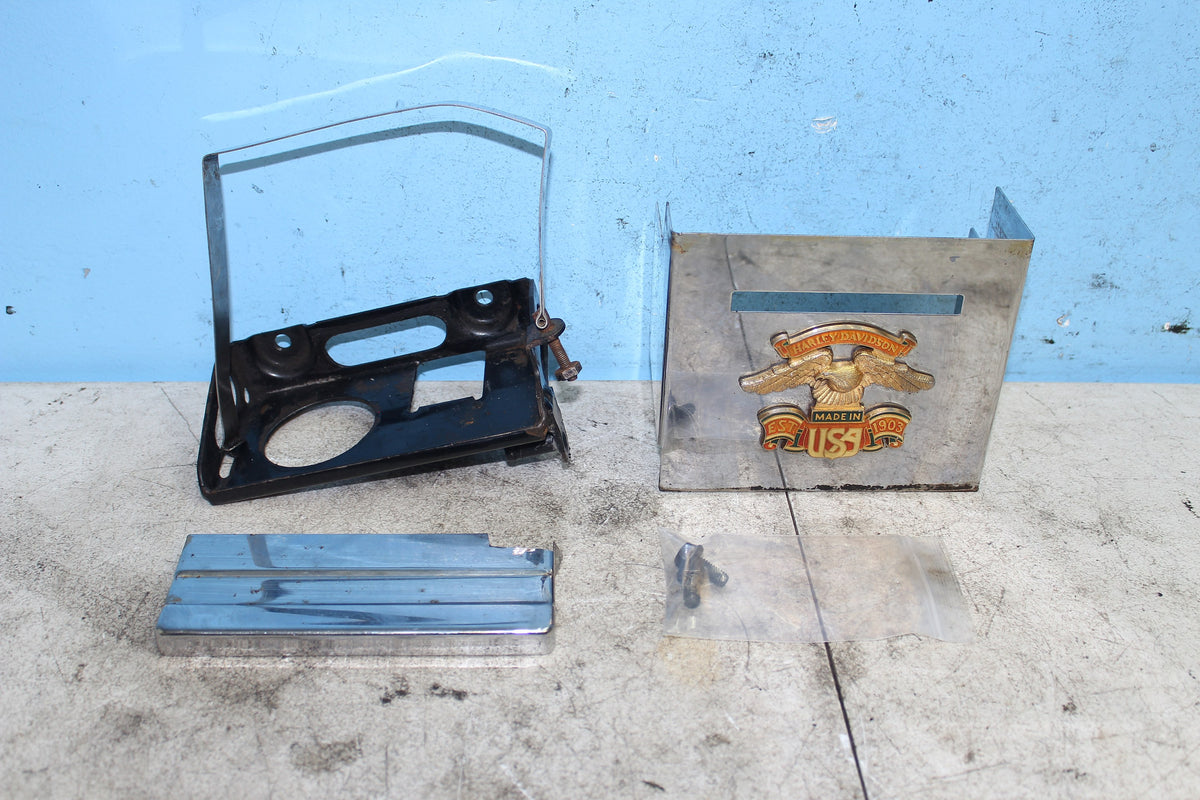 86-90 Harley Sportster Battery Box Holder Tray Mount Chrome