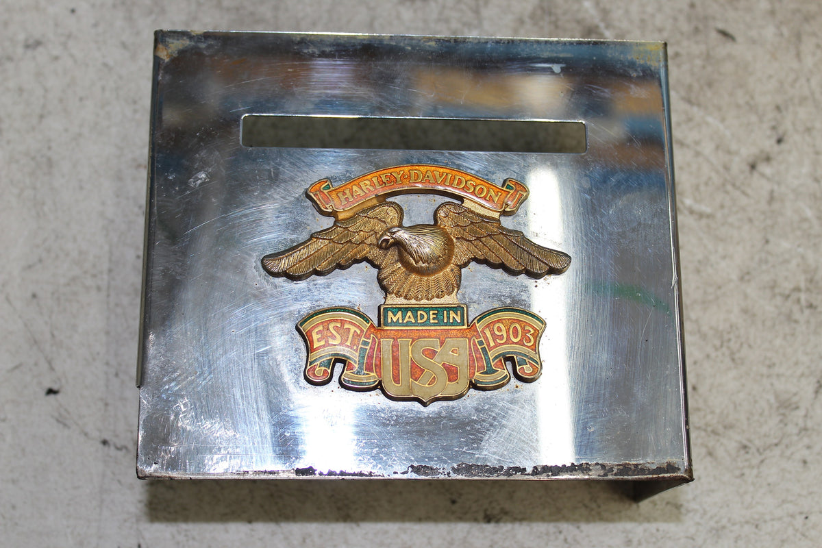 86-90 Harley Sportster Battery Box Holder Tray Mount Chrome